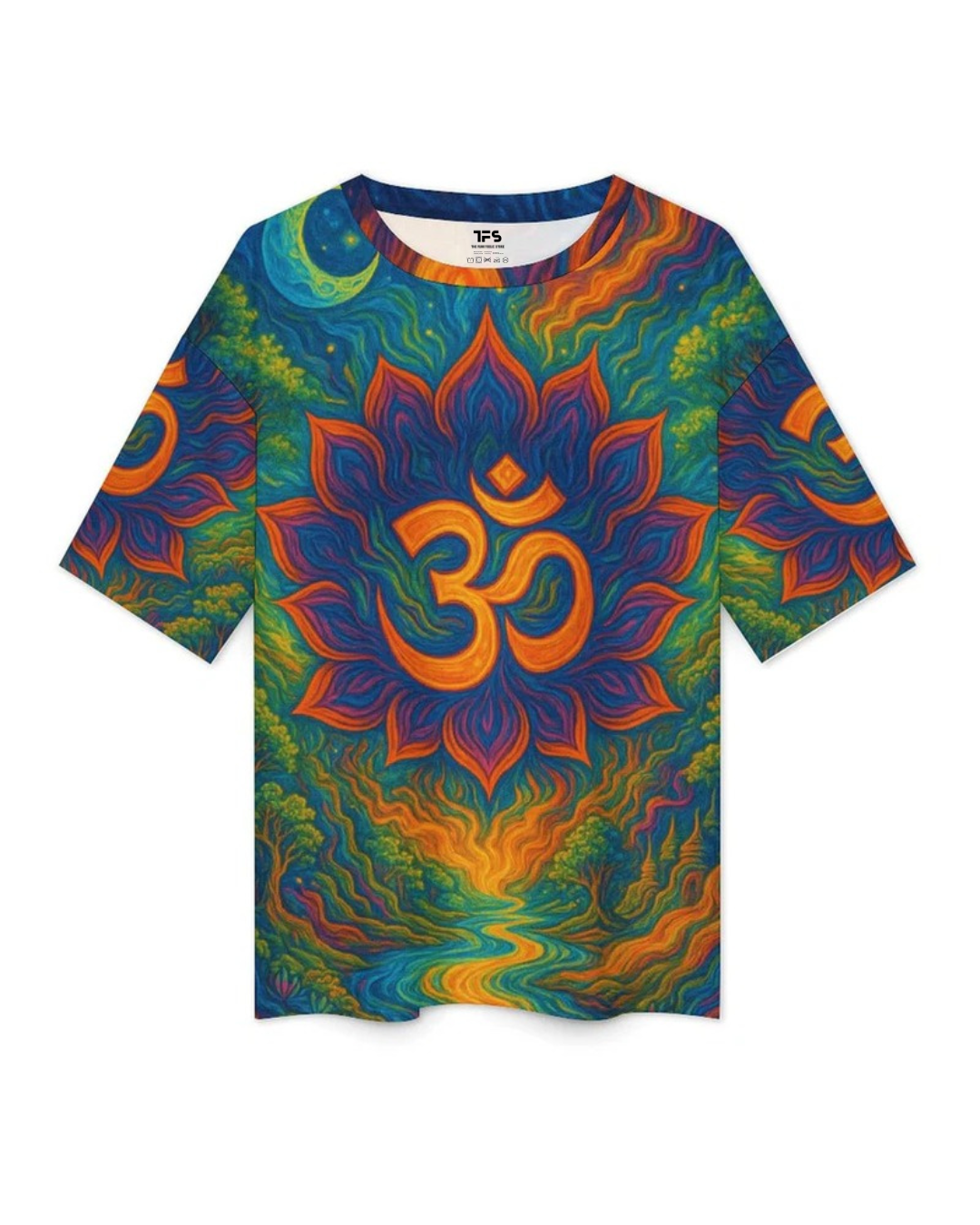 Unisex Funky Om Oversized T-shirt