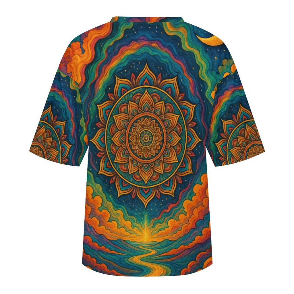 Unisex Mandala Sun Oversized T-shirt