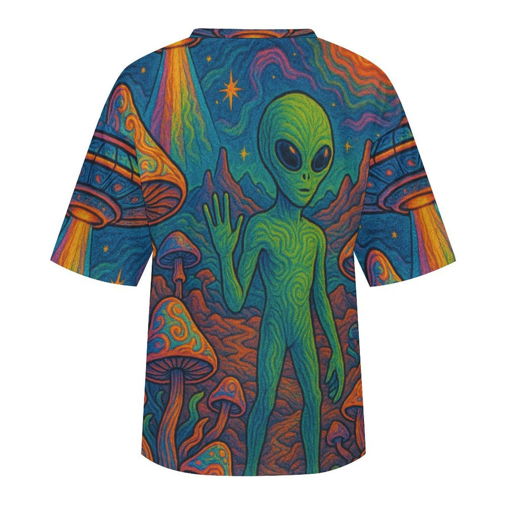 Unisex Alien Hello Oversized T-shirt