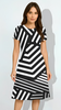 Women's Geometric Stripe A line Dress