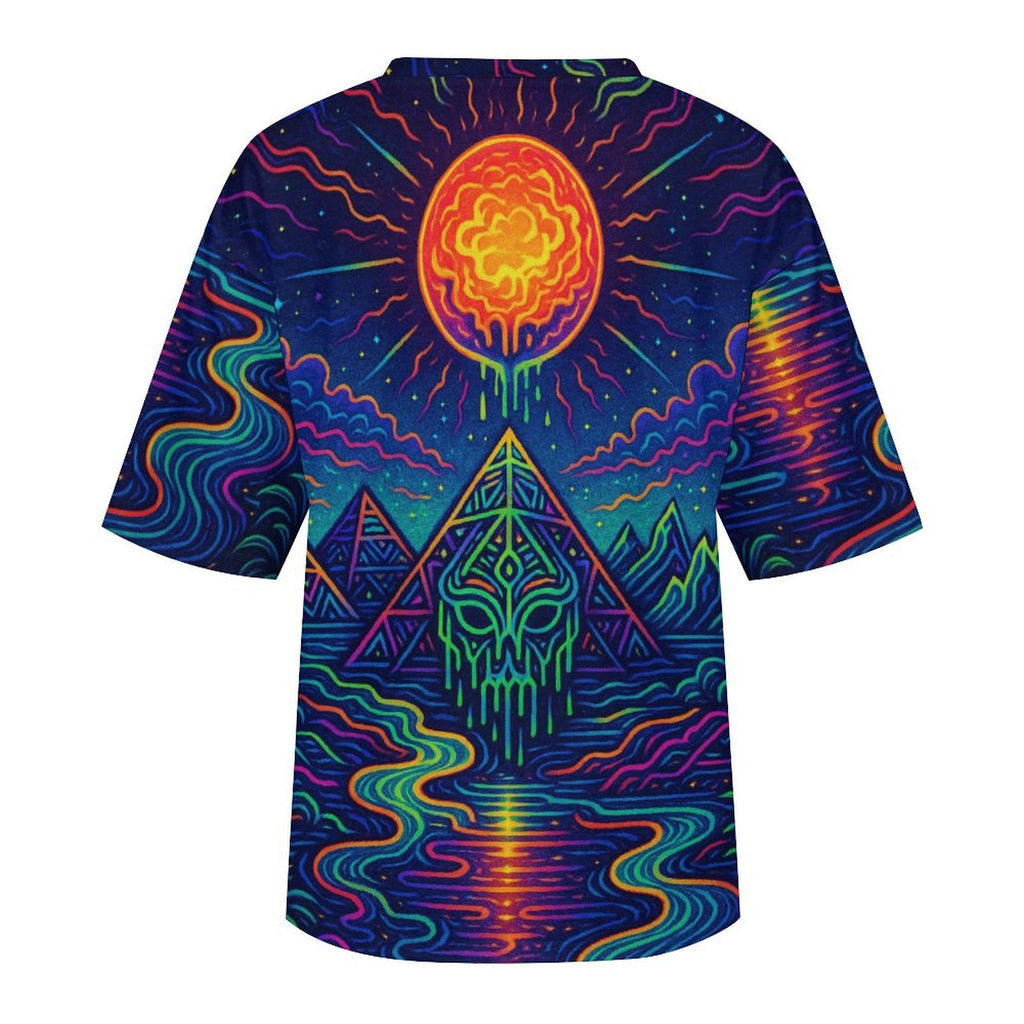 Unisex Cosmic Mystery Land Oversized T-Shirt