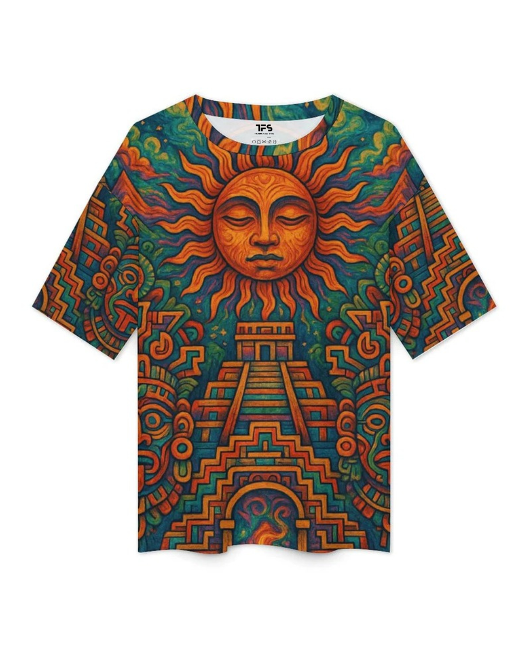 Unisex Sun Temple Oversized T-shirt