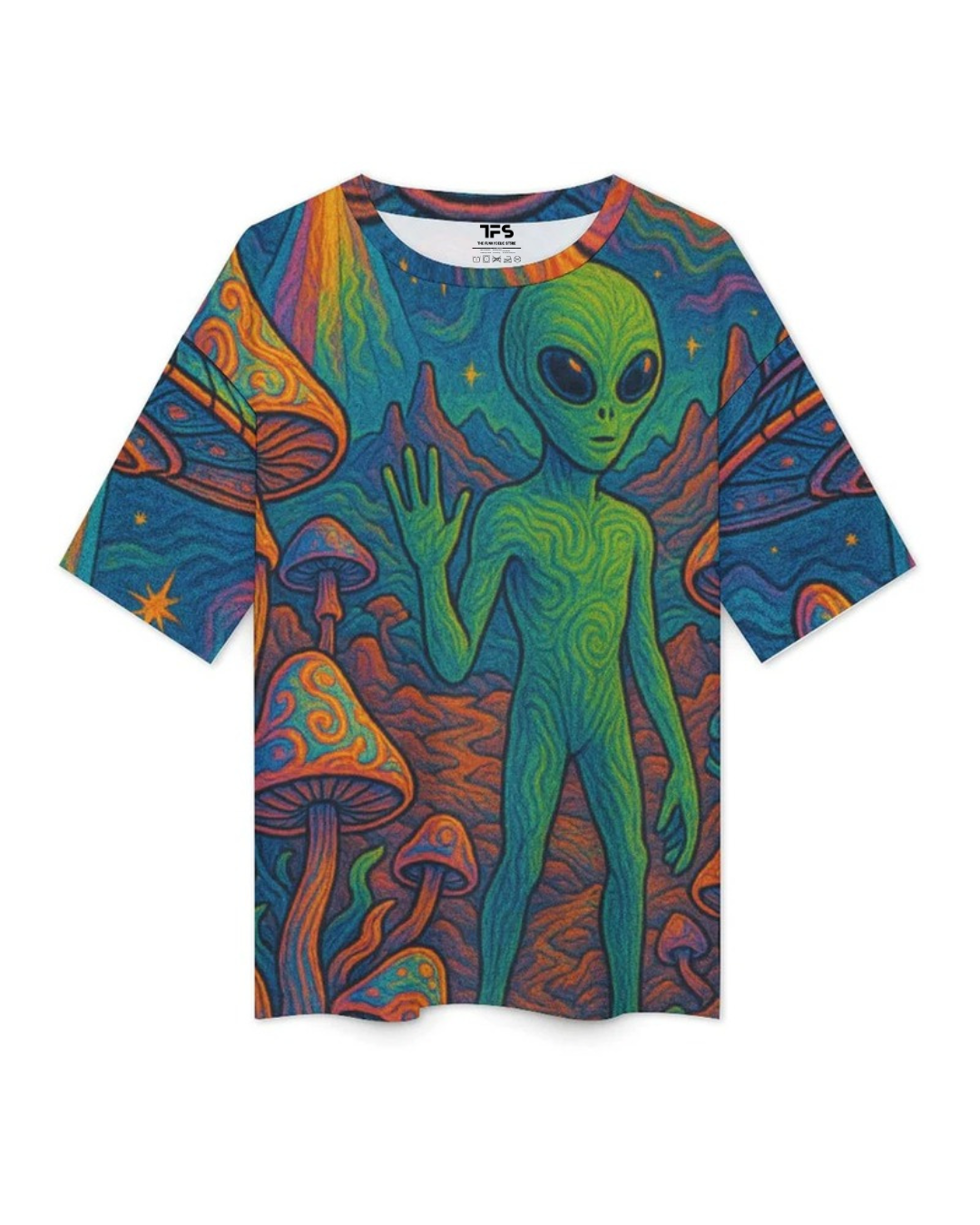 Unisex Alien Hello Oversized T-shirt