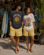 Unisex Yellow Tie Dye Shorts