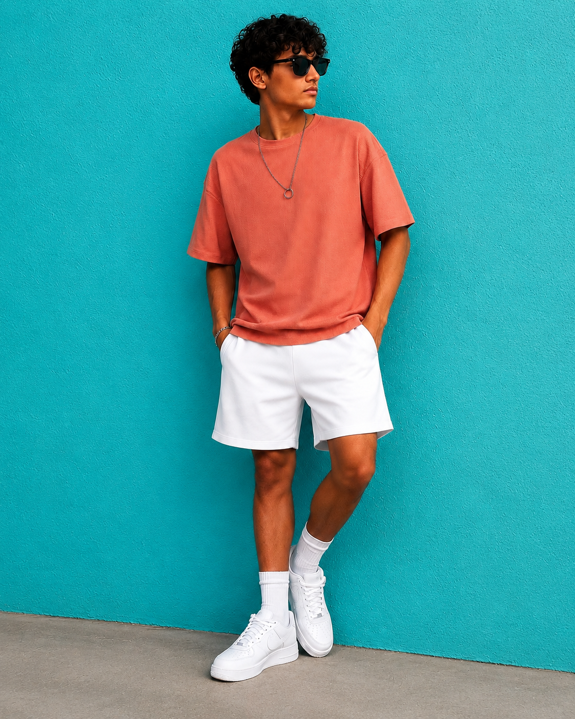 Unisex White Shorts
