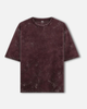 Unisex Maroon Acid Washed Oversized T-Shirt