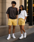 Unisex Yellow Tie Dye Shorts