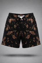 Unisex Brown Black Tie Dye Shorts