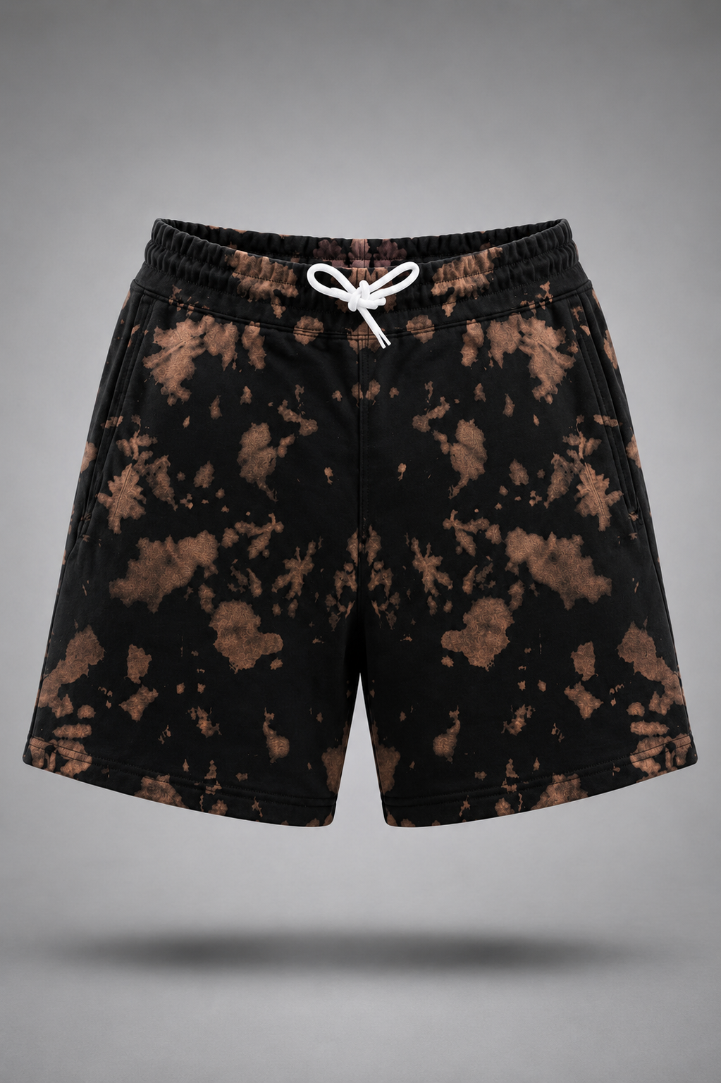 Unisex Brown Black Tie Dye Shorts