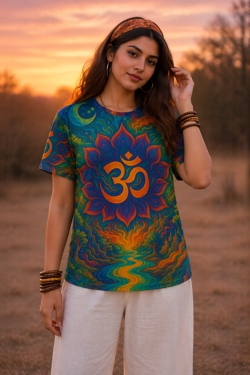 Unisex Funky Om Oversized T-shirt