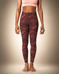 Women's Red Snake Maze Leggings