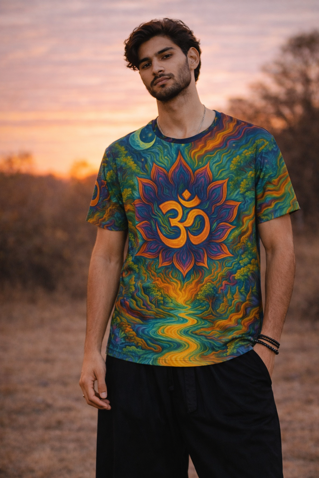 Unisex Funky Om Oversized T-shirt