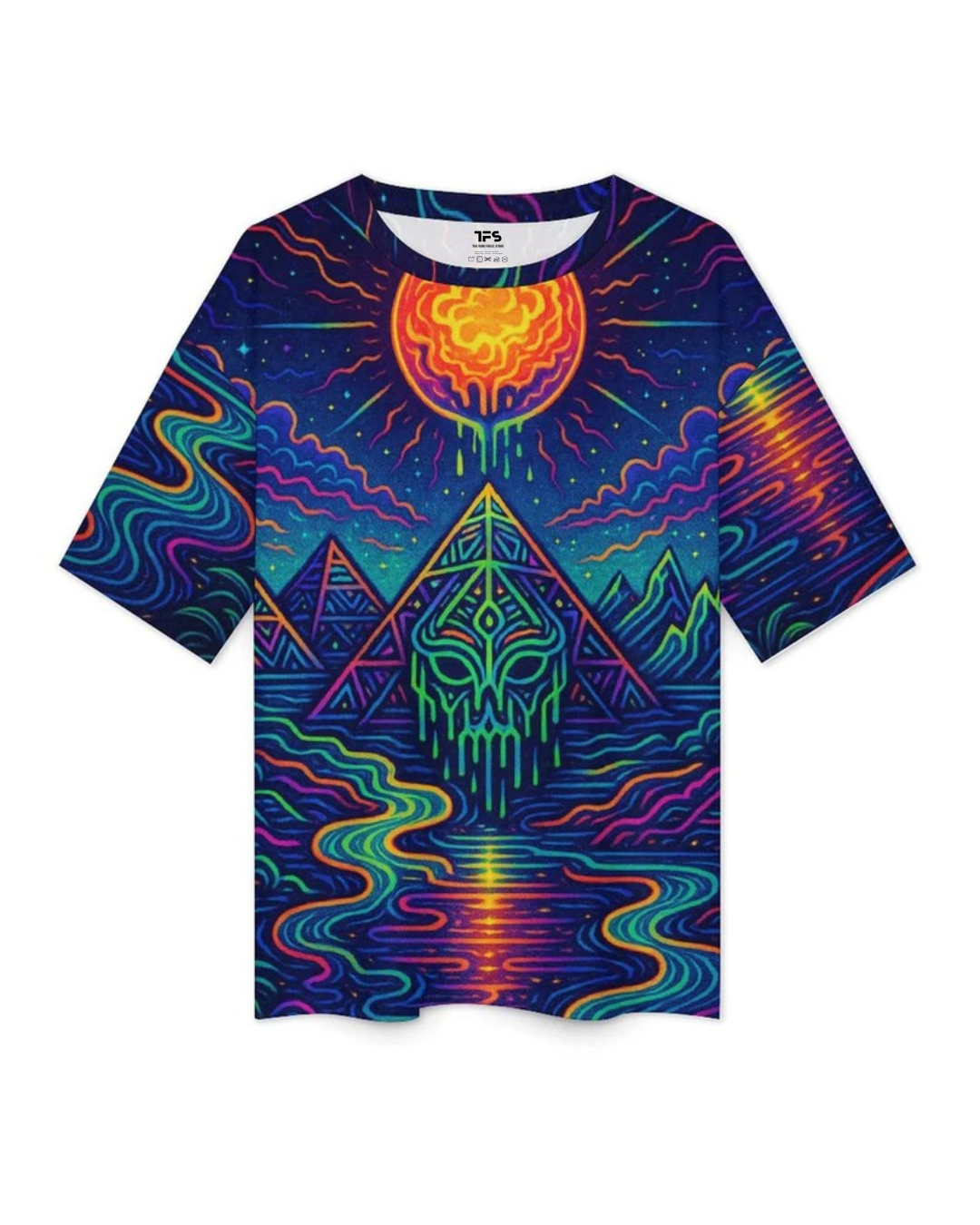 Unisex Cosmic Mystery Land Oversized T-Shirt