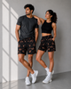 Unisex Brown Black Tie Dye Shorts