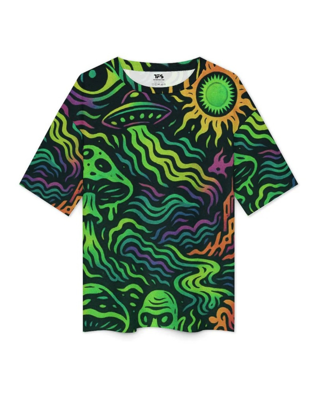 Unisex Cosmic Psychedelic Oversized T-shirt