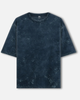 Unisex Navy Blue Acid Washed Oversized T-Shirt