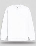 Unisex White Solid Oversized Sweatshirt