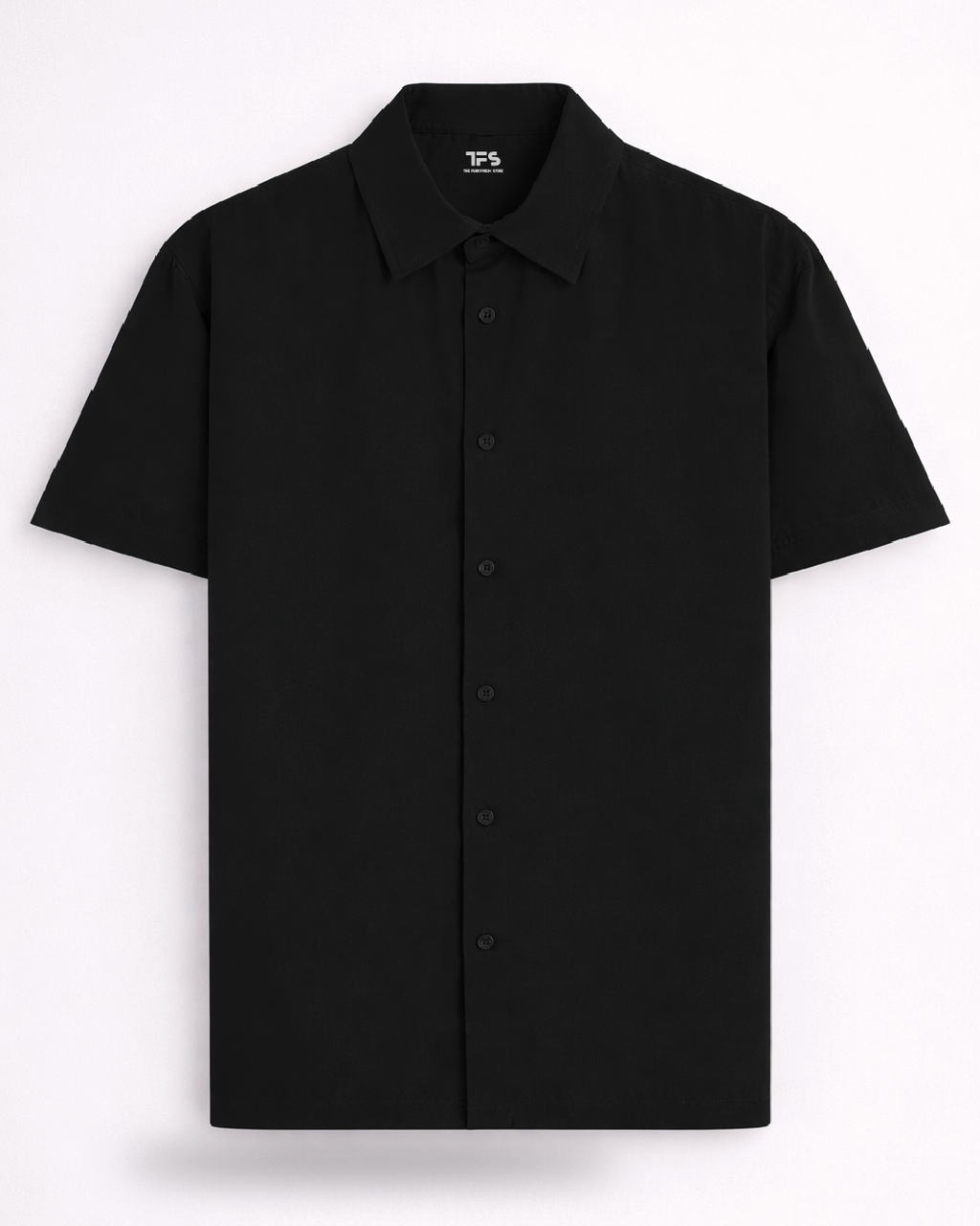 Unisex Black Solid Oversized Shirt