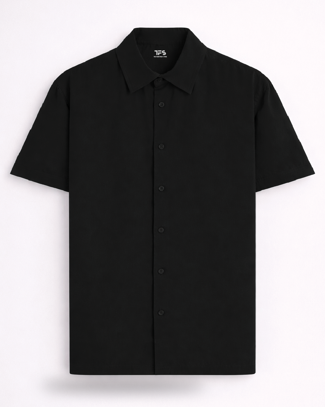 Unisex Black Solid Oversized Shirt