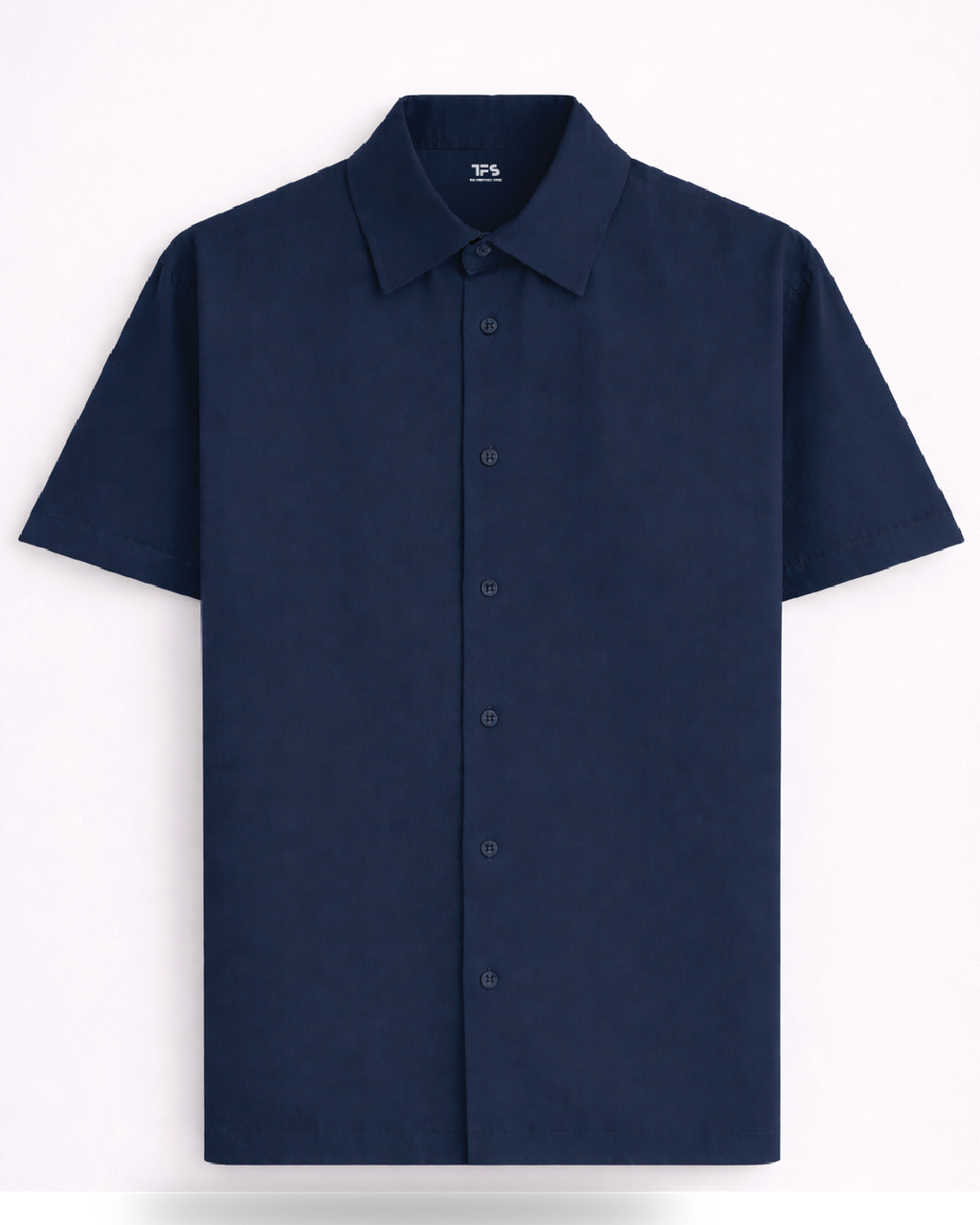 Unisex Navy Blue Solid Oversized Shirt