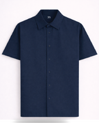 Unisex Navy Blue Solid Oversized Shirt