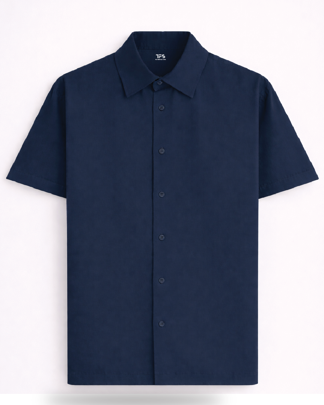 Unisex Navy Blue Solid Oversized Shirt