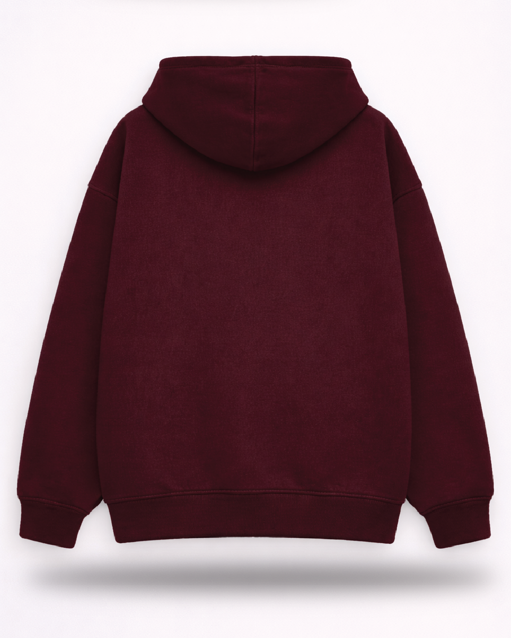 Unisex Maroon Solid Oversized Hoodie