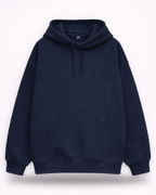 Unisex Navy Blue Solid Oversized Hoodie
