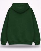 Unisex Bottle Green Solid Oversized Hoodie