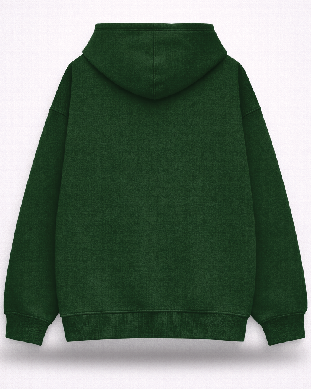 Unisex Bottle Green Solid Oversized Hoodie