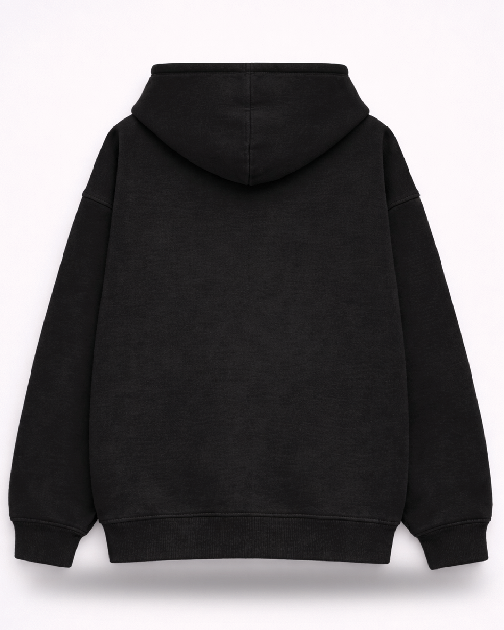 Unisex Black Solid Oversized Hoodie