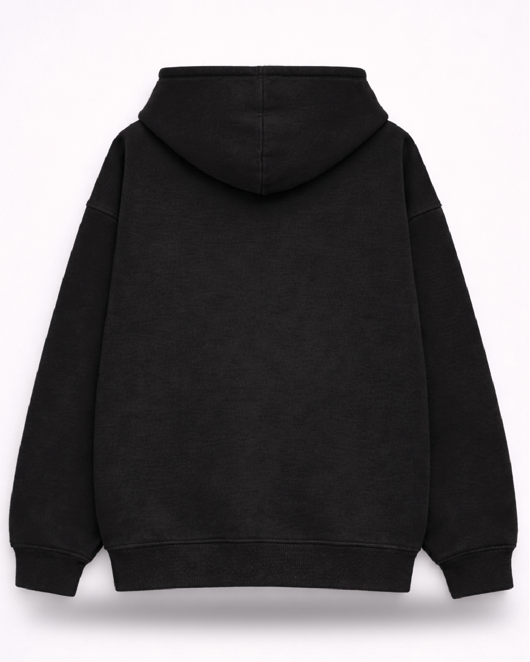 Unisex Black Solid Oversized Hoodie