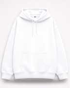 Unisex White Solid Oversized Hoodie