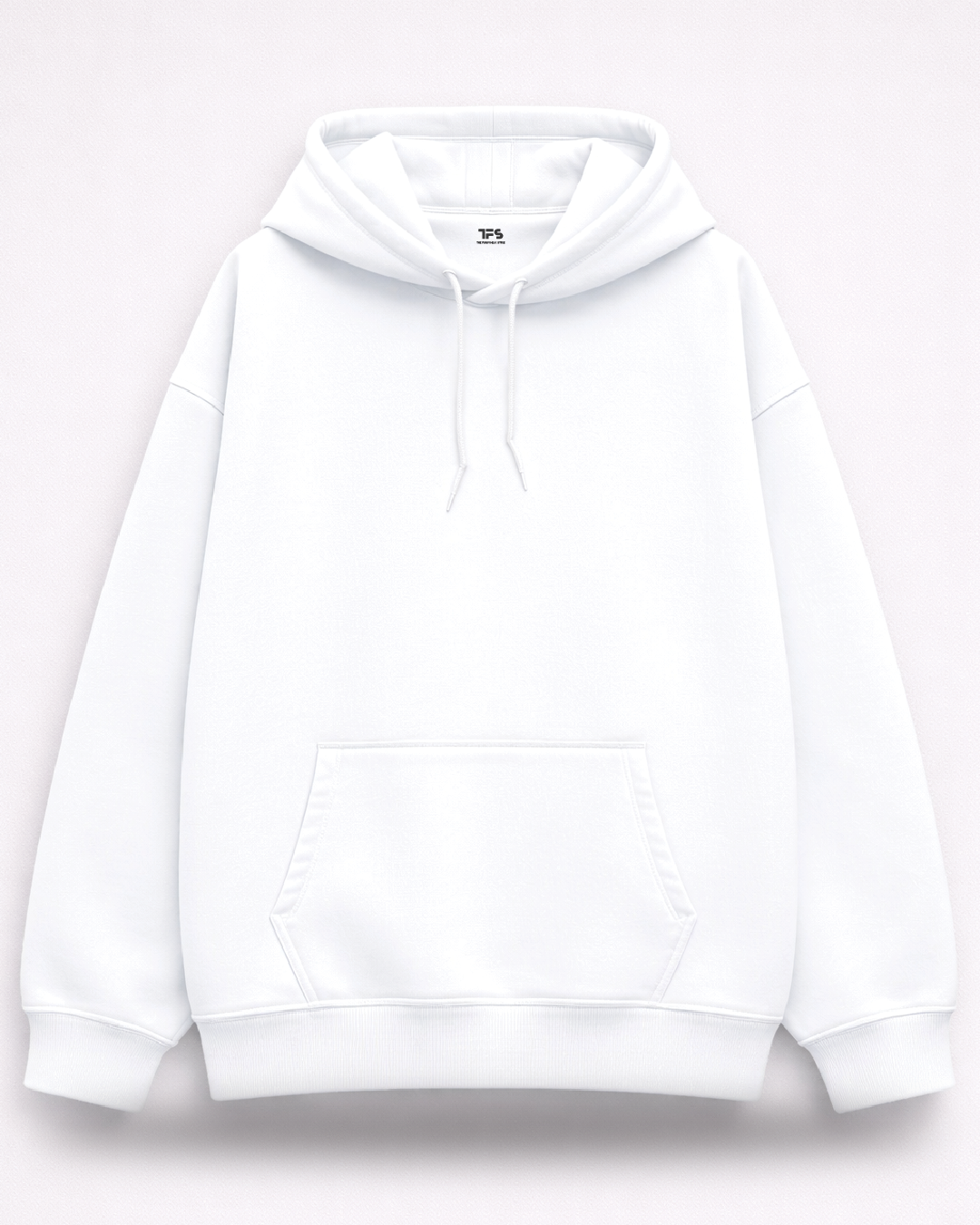 Unisex White Solid Oversized Hoodie