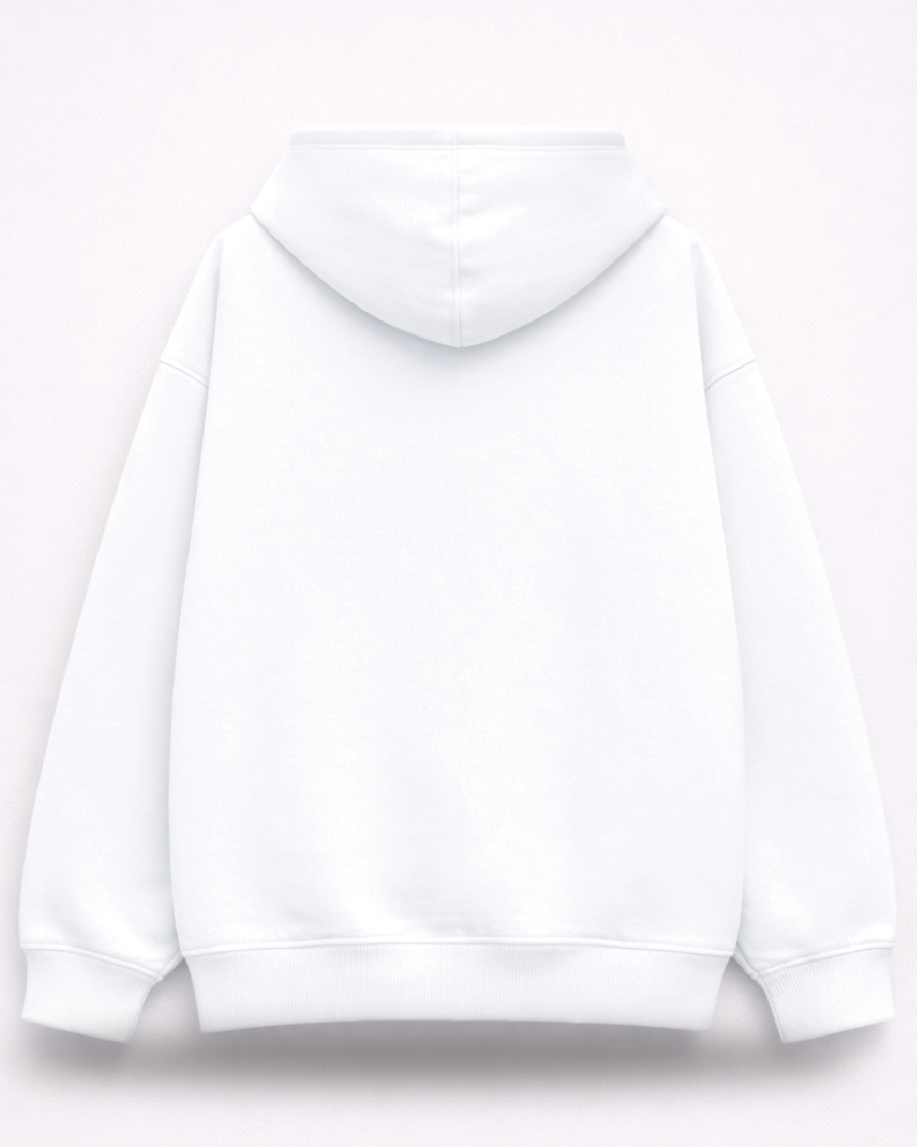 Unisex White Solid Oversized Hoodie