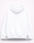 Unisex White Solid Oversized Hoodie
