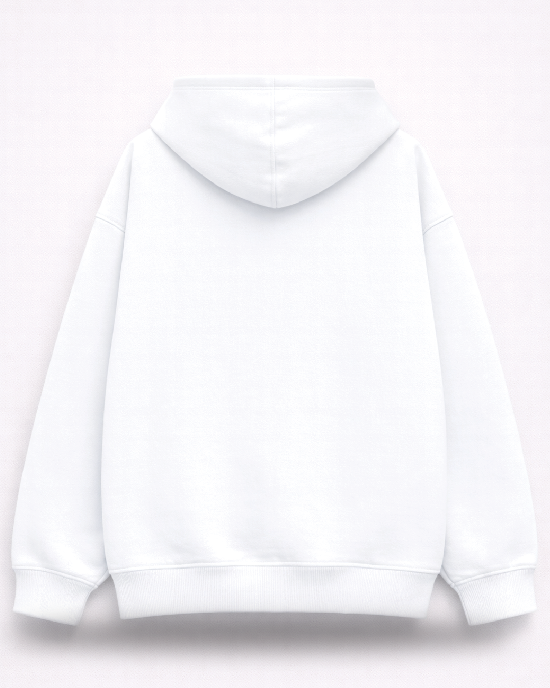 Unisex White Solid Oversized Hoodie