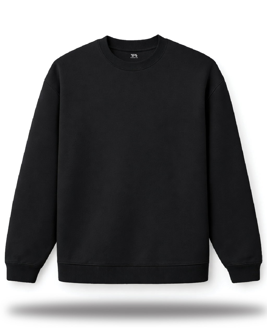 Unisex Solid Black Oversized Sweatshirt