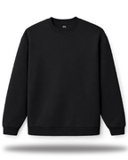 Unisex Solid Black Oversized Sweatshirt