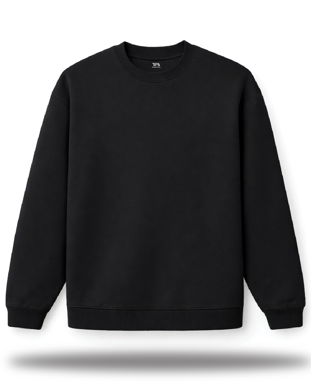 Unisex Solid Black Oversized Sweatshirt
