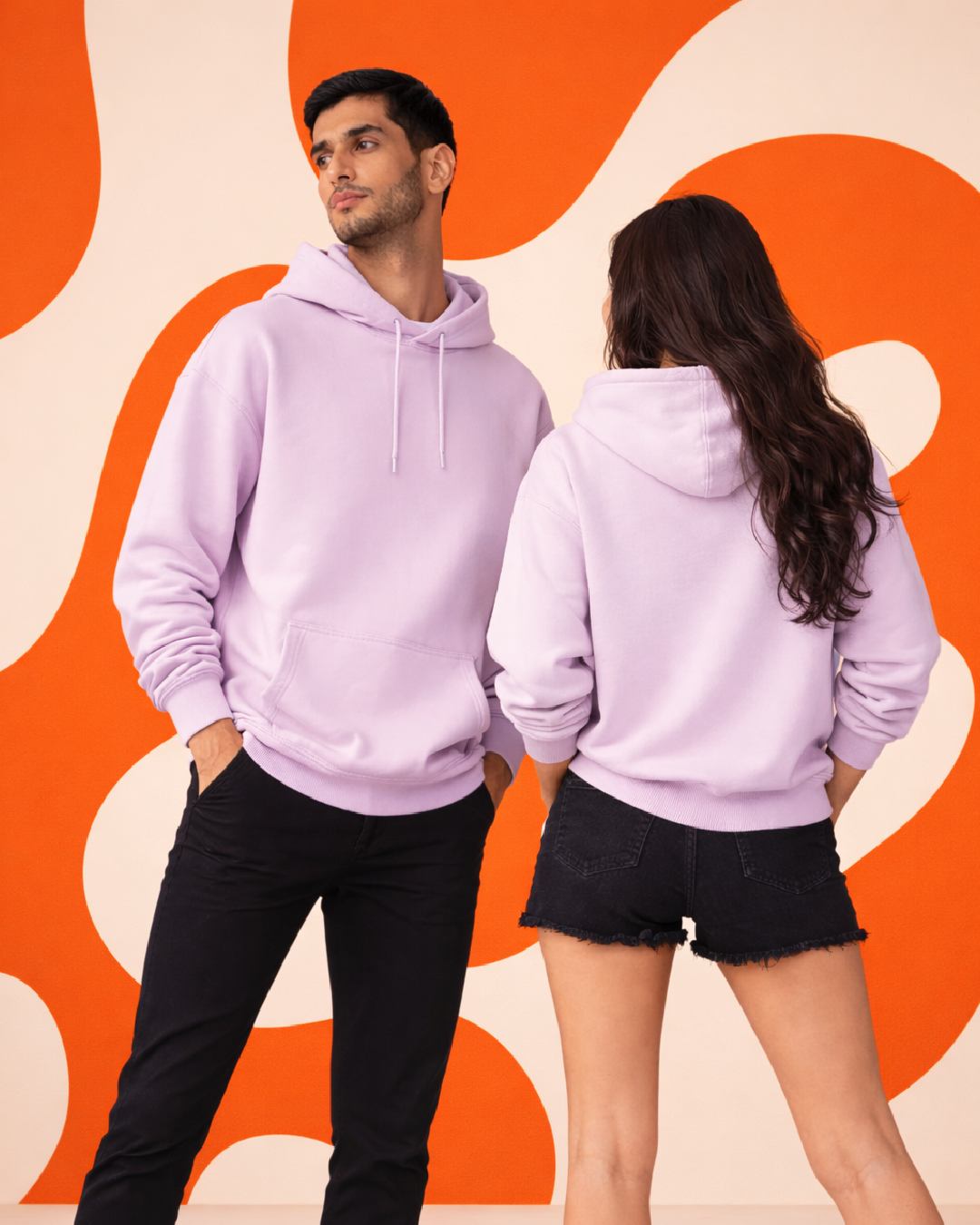 Unisex Light Baby Pink Solid Oversized Hoodie