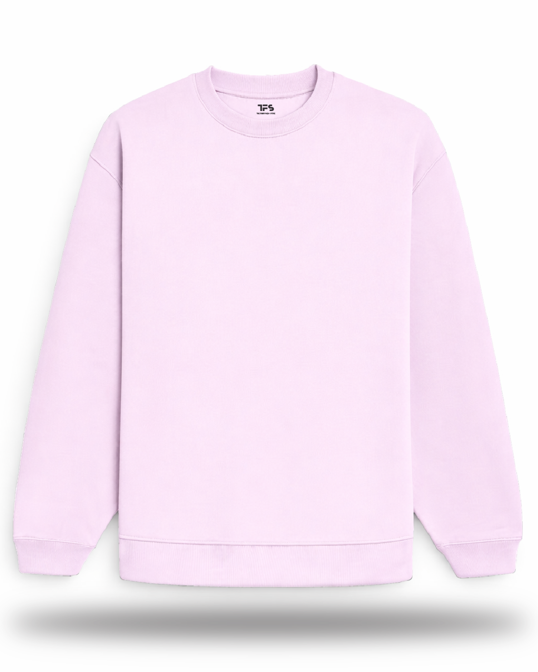 Unisex Light Baby Pink Solid Oversized Sweatshirt