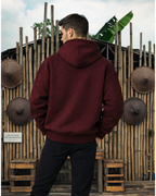 Unisex Maroon Solid Oversized Hoodie