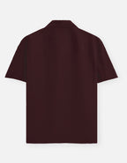 Unisex Maroon Solid Oversized Shirt