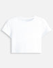 Women's White Solid Baby Tee