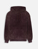 Unisex Maroon Solid Acid Washed Hoodie