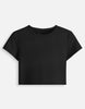 Women's Black Solid Baby Tee