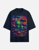 Unisex Psychedelic Alien Mushroom Art Oversized T-shirt