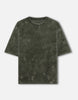 Unisex Olive Green Acid Washed Oversized T-Shirt