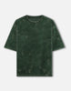 Unisex Bottle Green Acid Washed Oversized T-Shirt
